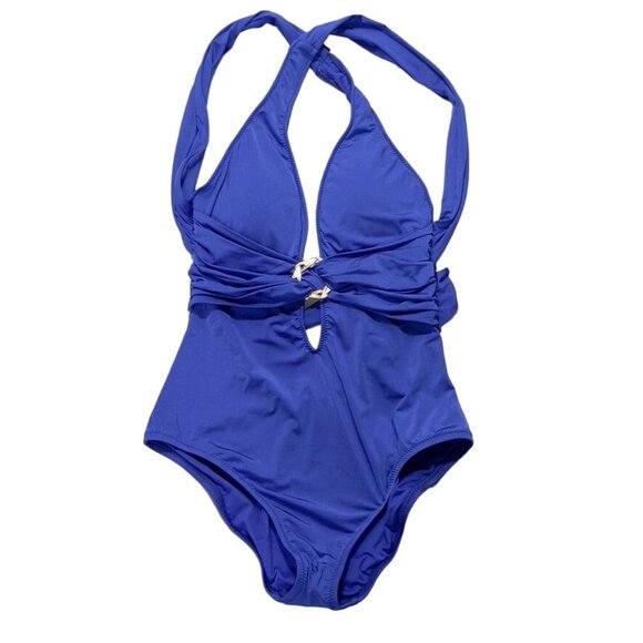 TRINA TURK Women's Swimsuit Open Tie Closure Gold-tone Metal Accent Size 4 - Picture 6 of 11